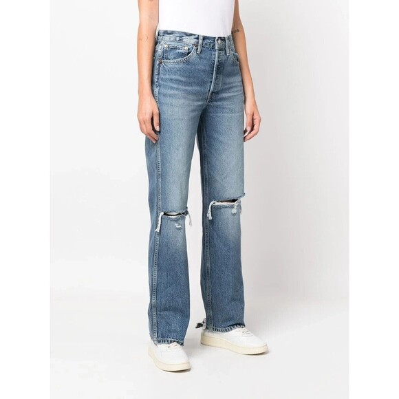 RE/DONE Women Jeans 90's High Rise Loose Destroyed Mar Button Fly Sz 29 NWT $325 - Picture 13 of 13